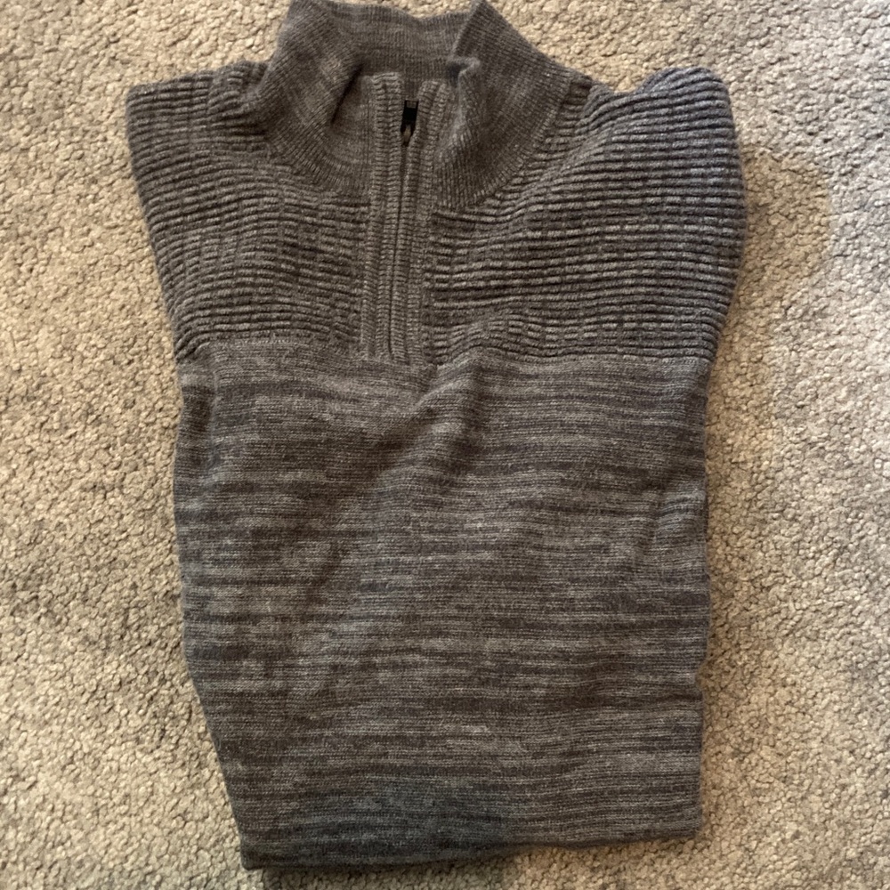 Gray Quarter-Zip Men's Sweater Alfani Small